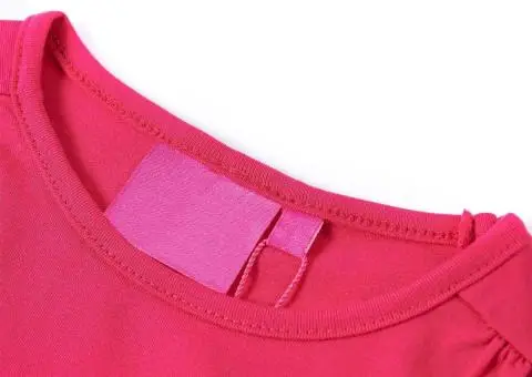 Tricou pentru copii cu mâneci lungi, roz aprins, 116 - 3/5