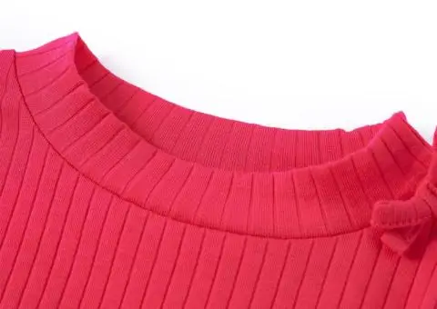 Tricou pentru copii cu mâneci lungi, roz aprins, 104 - 3/5