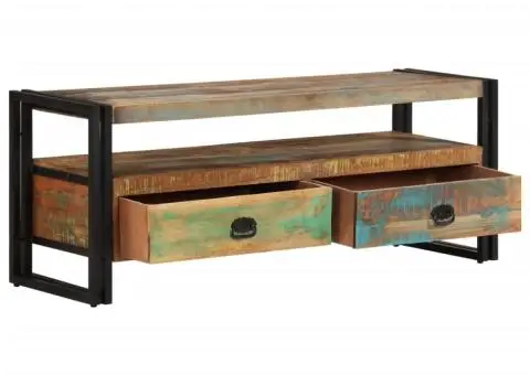 Comodă TV din lemn reciclat de esență tare - 3/5