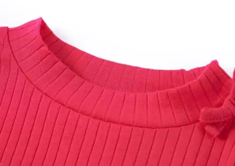 Tricou pentru copii cu mâneci lungi, roz aprins, 128 - 3/5