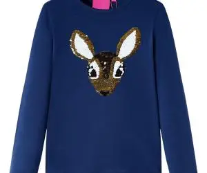 Tricou pentru copii cu mâneci lungi, bleumarin 128