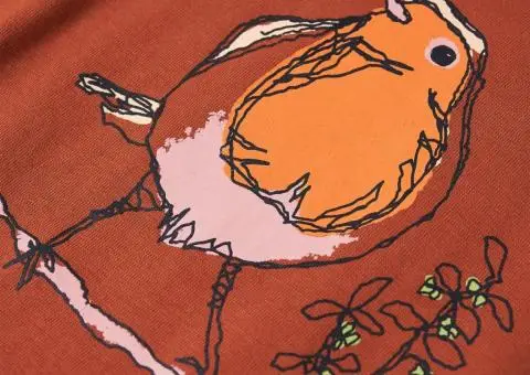 Tricou pentru copii cu mâneci lungi, coniac, 116 - 4/5