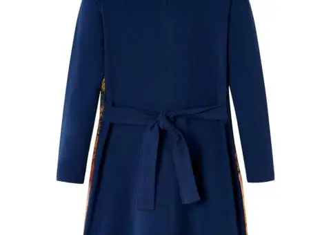 Rochie pentru copii cu mâneci lungi, bleumarin, 104 - 2/5