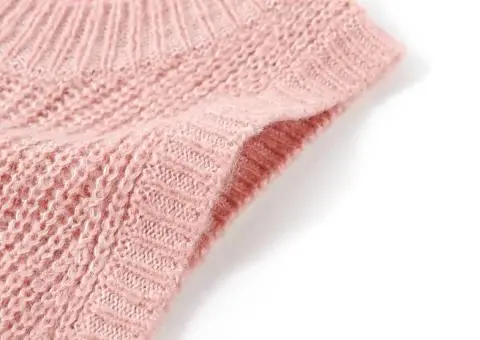 Vestă pulover pentru copii tricotată, roz deschis, 92 - 4/5