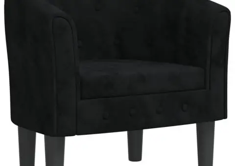 Fotoliu tip cuvă, negru, catifea - 2/5