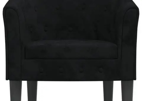 Fotoliu tip cuvă, negru, catifea - 3/5
