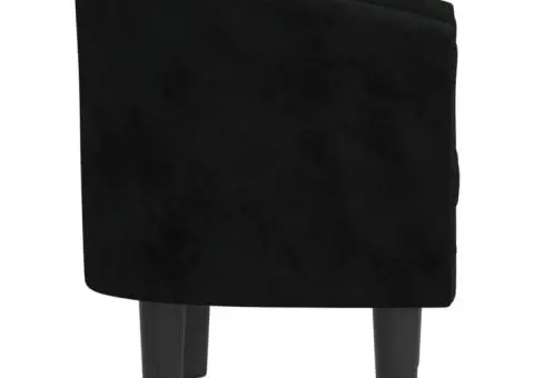 Fotoliu tip cuvă, negru, catifea - 4/5