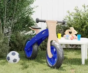 vidaXL Bicicletă echilibru de copii, cauciucuri pneumatice, albastru