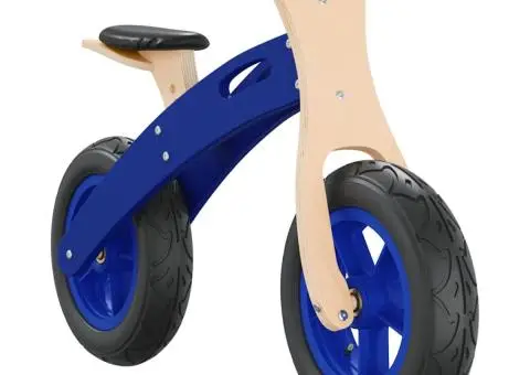 Bicicletă echilibru de copii, cauciucuri pneumatice, albastru - 2/5