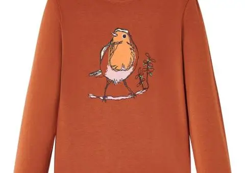 Tricou pentru copii cu mâneci lungi, coniac, 140 - 1/5