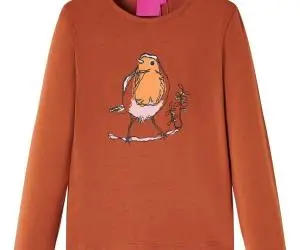 Tricou pentru copii cu mâneci lungi, coniac, 140