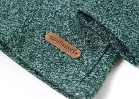 Tricou copii mâneci lungi, verde închis melanj, 116 - 5/5