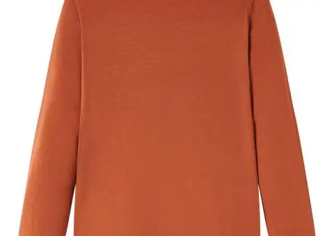 Tricou pentru copii cu mâneci lungi, coniac, 140 - 2/5