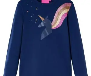 Tricou pentru copii cu mâneci lungi, bleumarin, 104