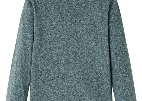 Tricou copii mâneci lungi, verde închis melanj, 92 - 2/5