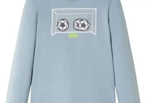 Tricou copii mâneci lungi,, albastru deschis, 104 - 1/5