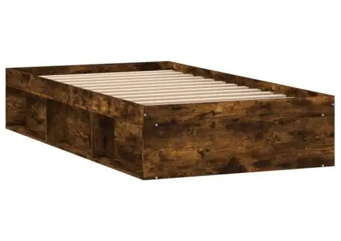 Cadru pat, stejar fumuriu, 100x200 cm - 5/5