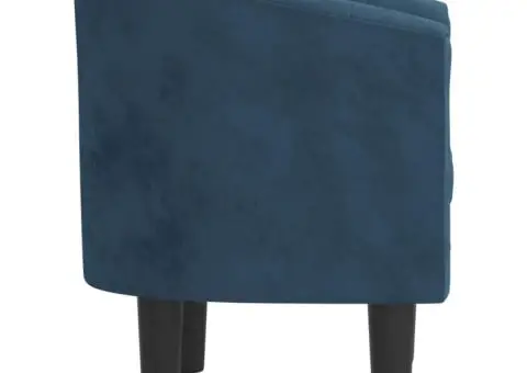 Fotoliu tip cuvă, albastru închis, catifea - 4/5