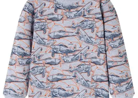 Bluzon pentru copii, gri melanj, 104 - 1/5