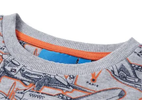 Bluzon pentru copii, gri melanj, 104 - 2/5