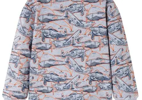 Bluzon pentru copii, gri melanj, 128 - 2/5