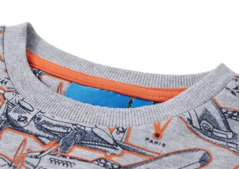 Bluzon pentru copii, gri melanj, 128 - 3/5