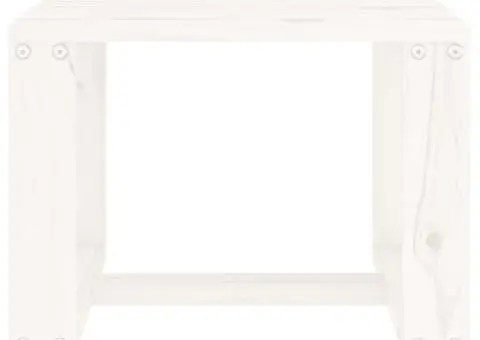 Măsuță laterală de grădină, alb, 40x38x28,5 cm, lemn masiv pin - 3/5