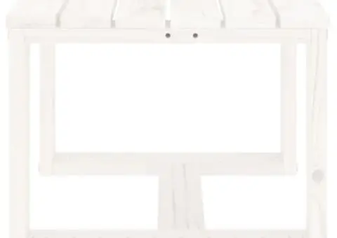 Măsuță laterală de grădină, alb, 40x38x28,5 cm, lemn masiv pin - 4/5