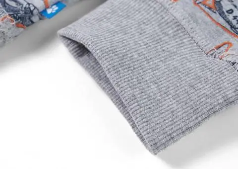 Bluzon pentru copii, gri melanj, 128 - 5/5