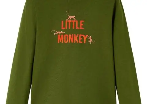 Tricou de copii cu mâneci lungi kaki închis 140 - 1/5