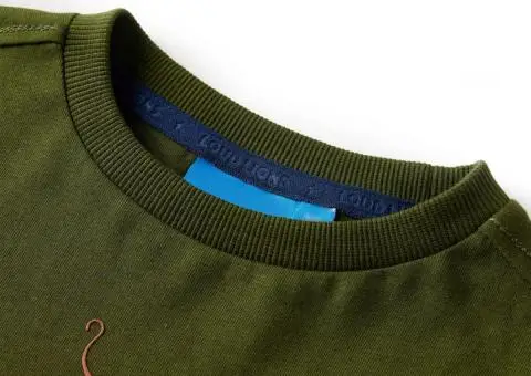 Tricou de copii cu mâneci lungi kaki închis 140 - 3/5