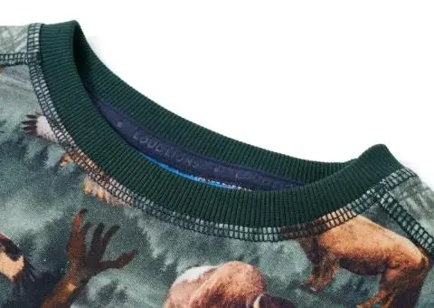 Bluzon pentru copii, verde închis, 128 - 3/5