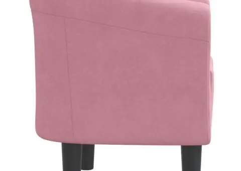Fotoliu tip cuvă, roz, catifea - 4/5