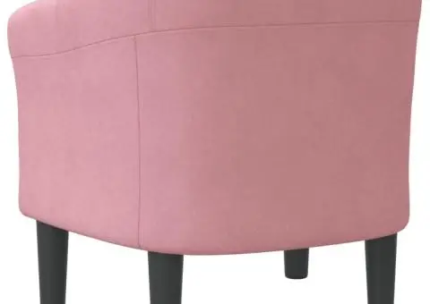 Fotoliu tip cuvă, roz, catifea - 5/5