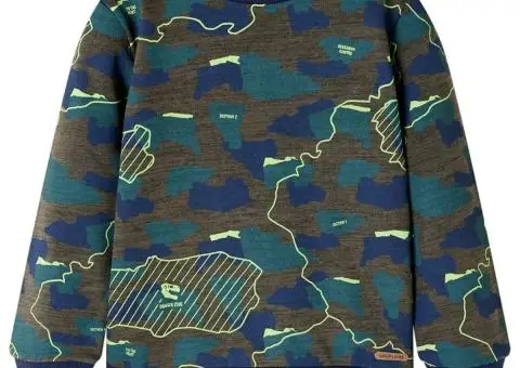 Hanorac pentru copii, kaki închis melanj, 104 - 1/5