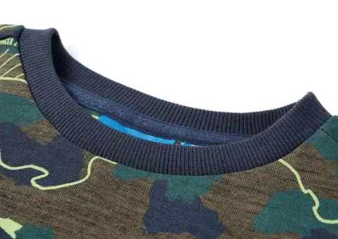 Hanorac pentru copii, kaki închis melanj, 104 - 3/5