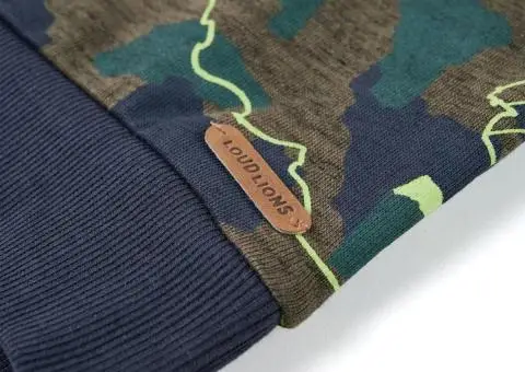 Hanorac pentru copii, kaki închis melanj, 104 - 4/5