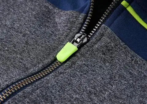 Hanorac pentru copii cu glugă și fermoar, gri melanj, 128 - 4/5