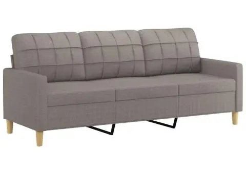 Set de canapele cu perne, 4 piese, gri taupe, textil - 5/5