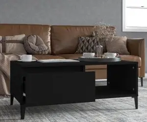 vidaXL Măsuță de cafea, negru, 90x50x36,5 cm, lemn prelucrat