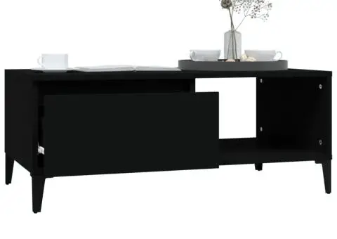 Măsuță de cafea, negru, 90x50x36,5 cm, lemn prelucrat - 4/5