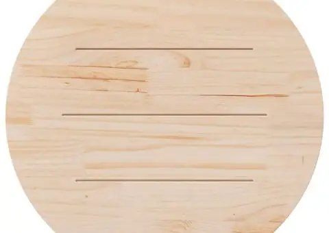 Blat de masă rotund, alb, Ø90x3 cm, lemn masiv de pin - 5/5