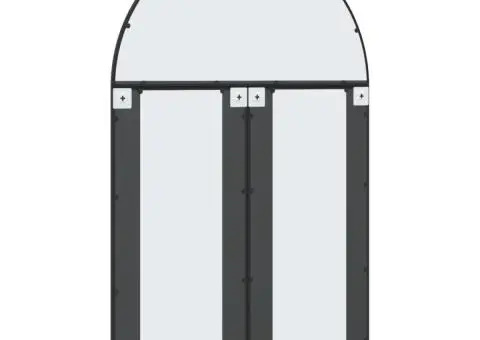 Oglindă de perete, negru, 100x150 cm, arcuită, fier - 5/5