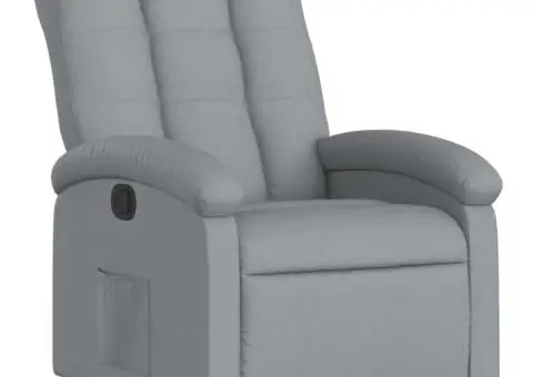 Fotoliu rabatabil, gri deschis, material textil - 2/5