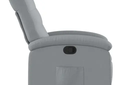 Fotoliu rabatabil, gri deschis, material textil - 4/5