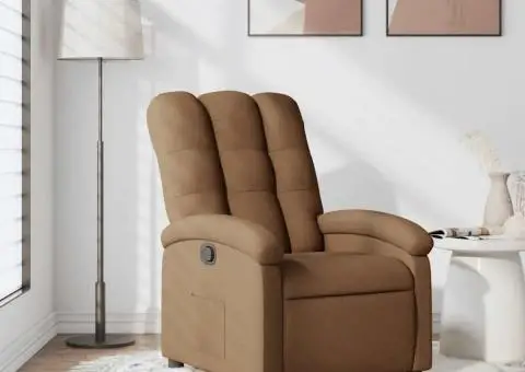 Fotoliu rabatabil, maro, material textil - 1/5