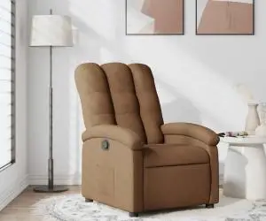 vidaXL Fotoliu rabatabil, maro, material textil