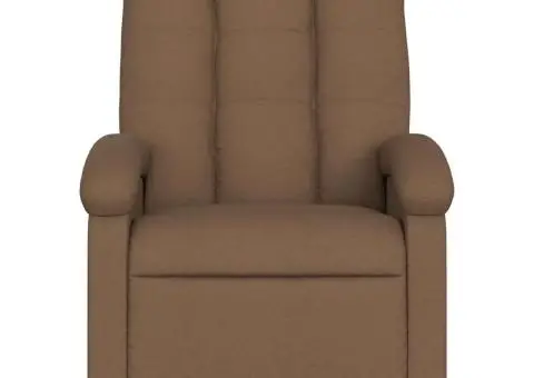 Fotoliu rabatabil, maro, material textil - 3/5