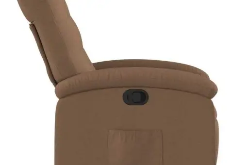 Fotoliu rabatabil, maro, material textil - 4/5