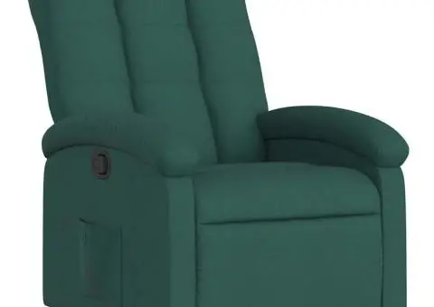 Fotoliu rabatabil, verde închis, material textil - 2/5